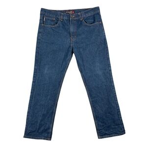 Oscar‎ Jeans Men's 38x30 Blue Denim Straight Leg Classic Fit Zip Fly Medium Wash